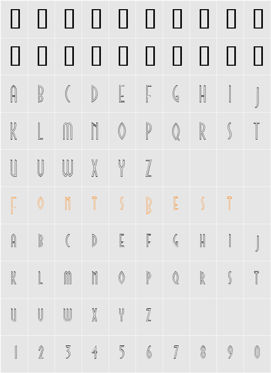 CinemaOutline Character Map