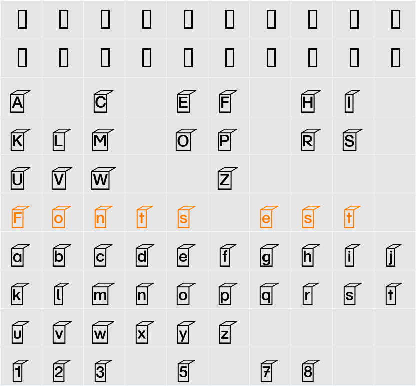Bausteine Character Map