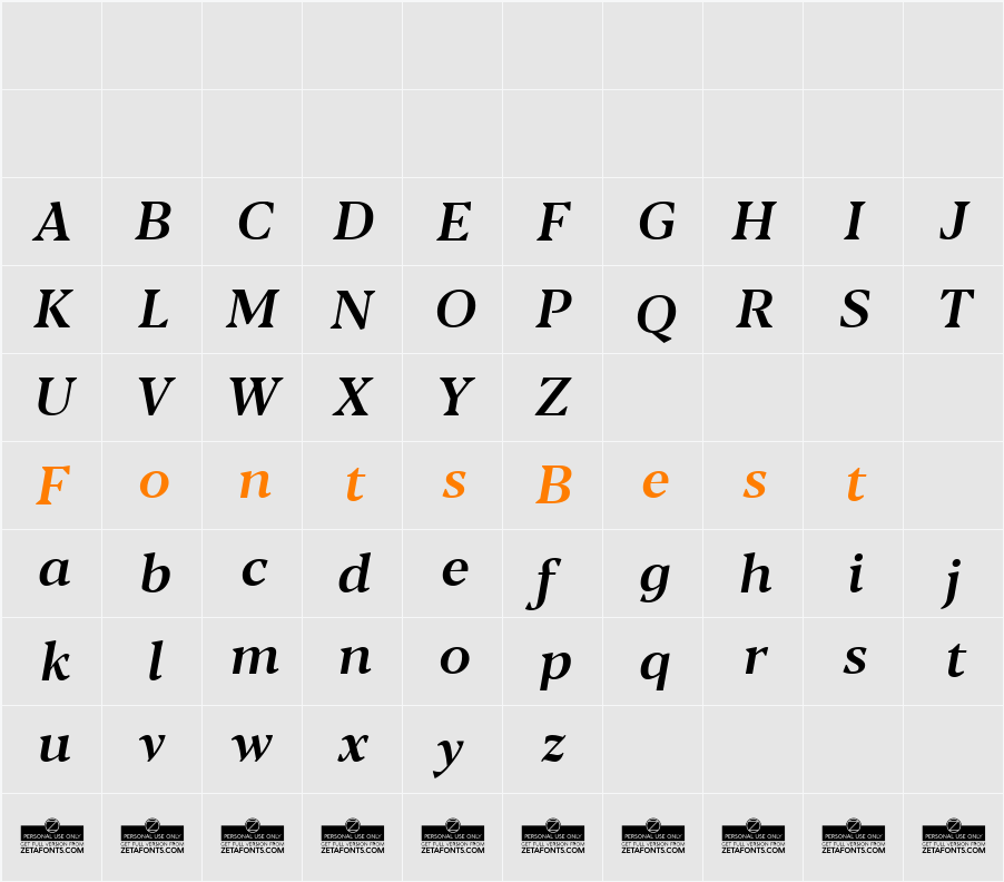 Blacker Text Character Map