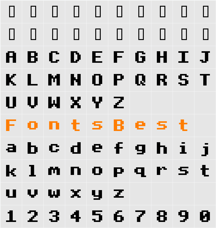 Beeb Mode One Character Map