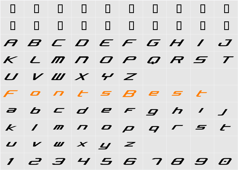 Concielian Character Map