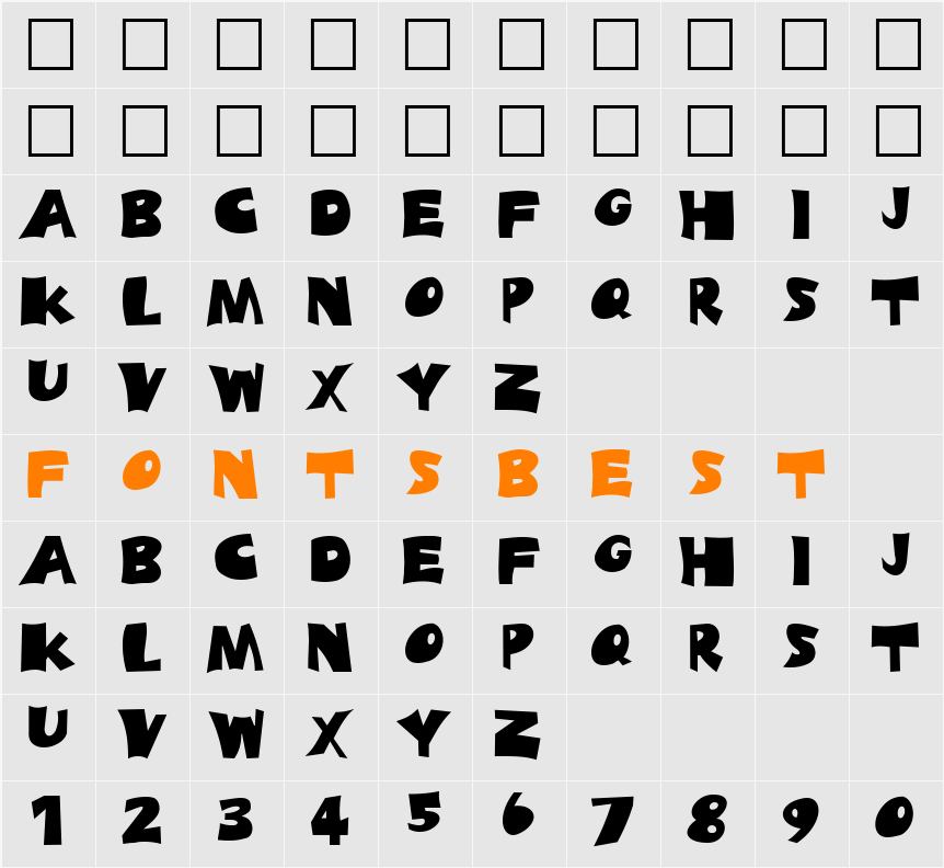 BRIANO Character Map