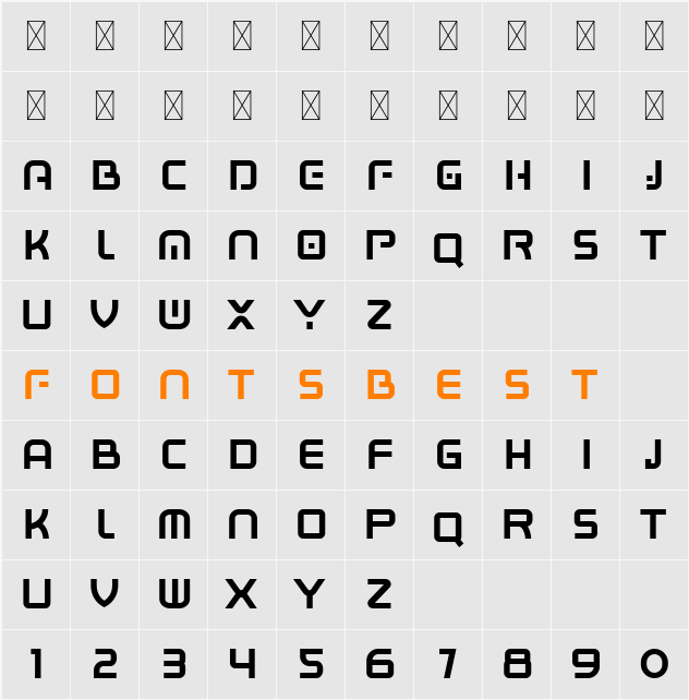 BOXIGEN Character Map