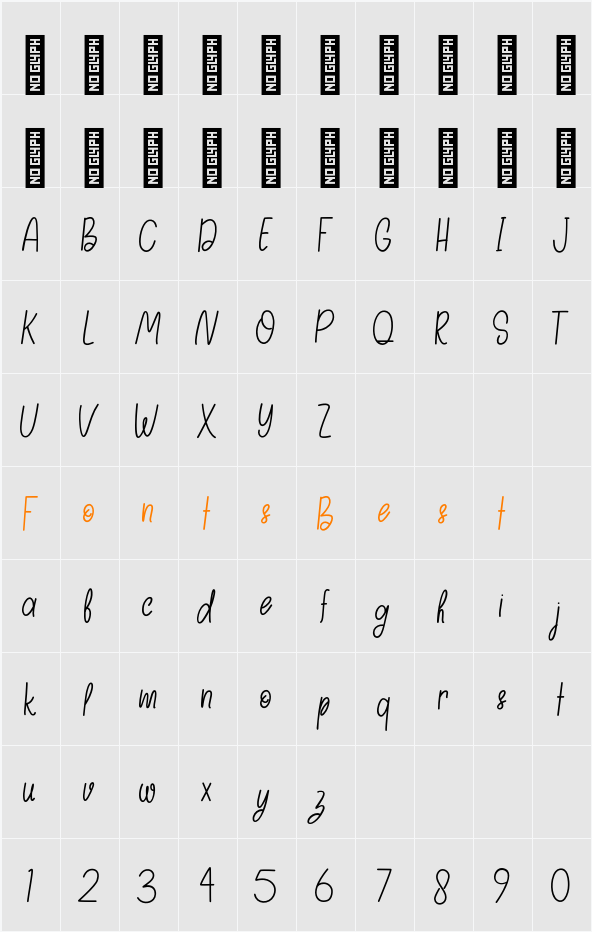 Autumn Days - Personal Use Character Map