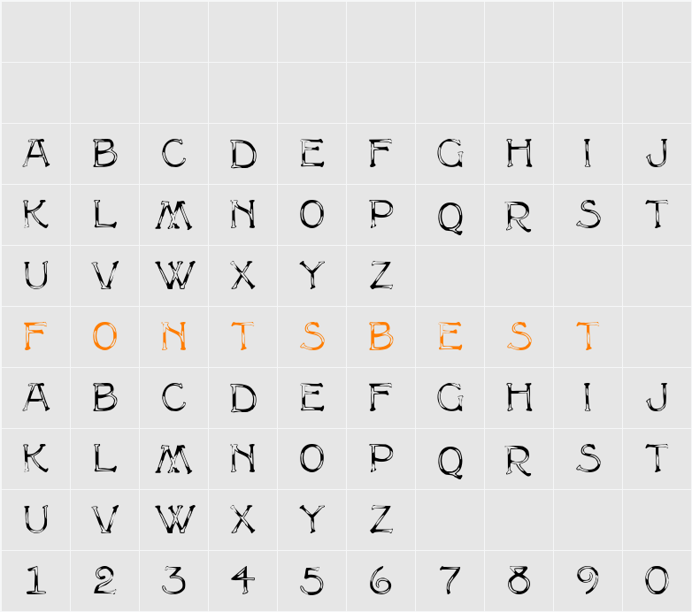 MultiformCaps Character Map
