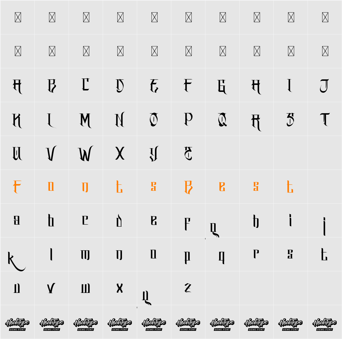 Black Knife Demo Character Map