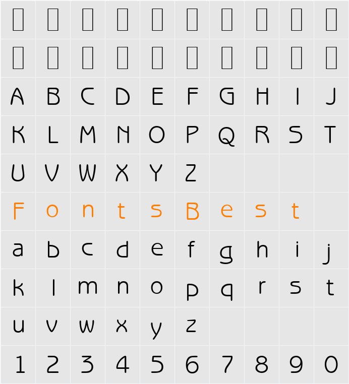 B691-Sans Character Map