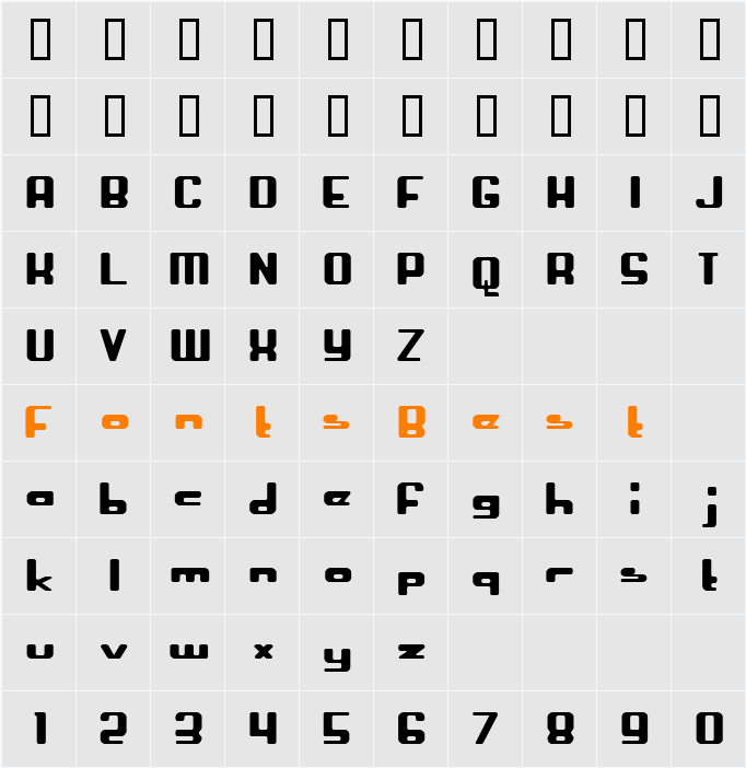 Crapola Character Map