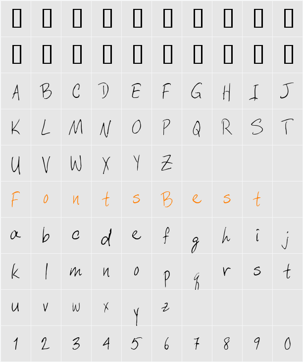 JI-Kelims Character Map