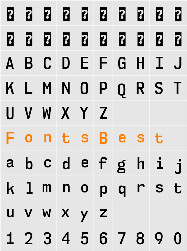 NK57 Monospace Sc Sb Character Map