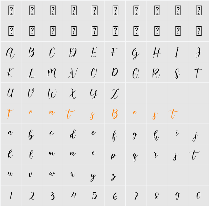 Belista Character Map