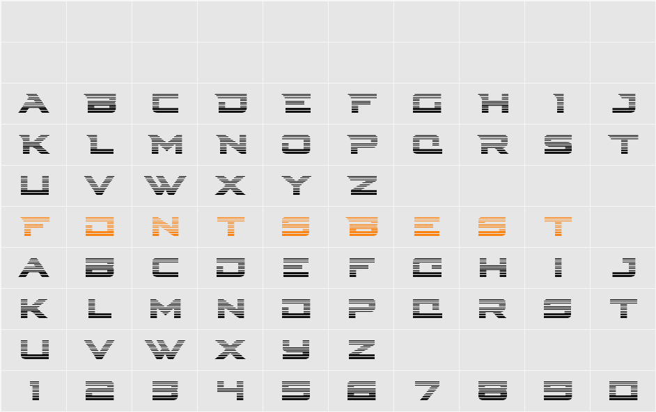 Cyberdyne Gradient Character Map