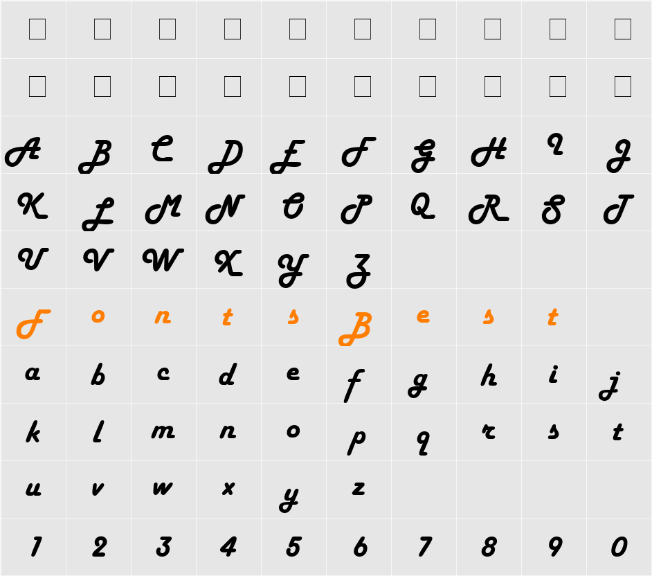 Natacha Character Map