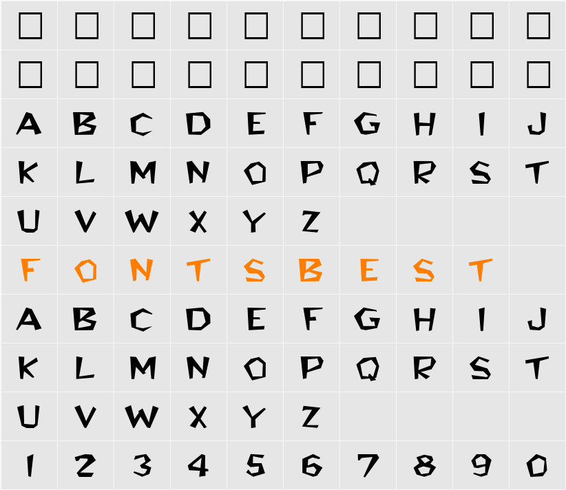 BedrockWide Character Map