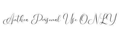 Anthea Personal Use ONLY Font Image