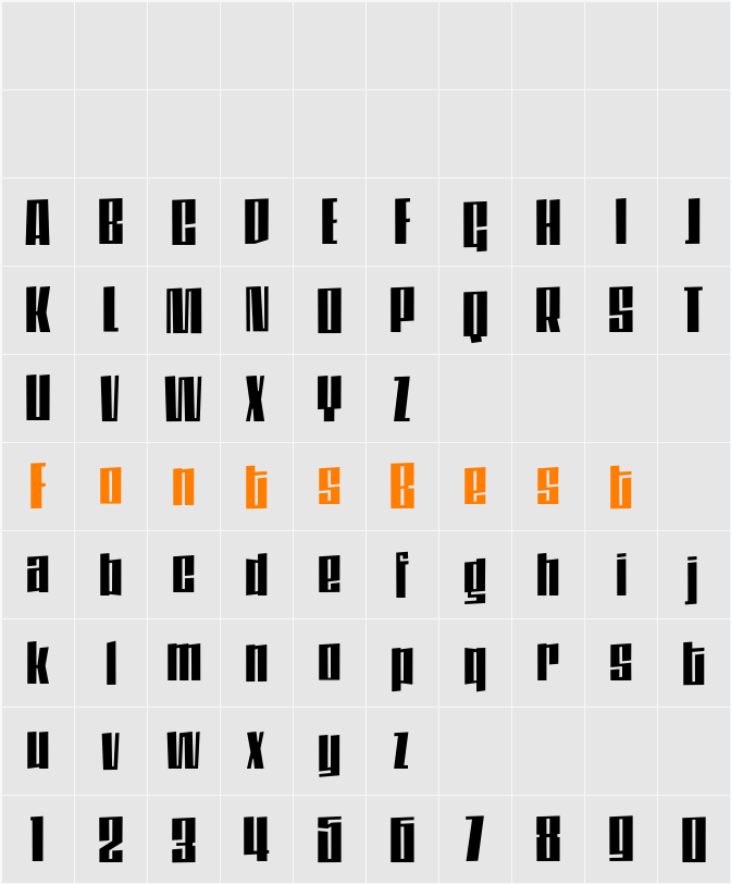 DaleysGothic Character Map