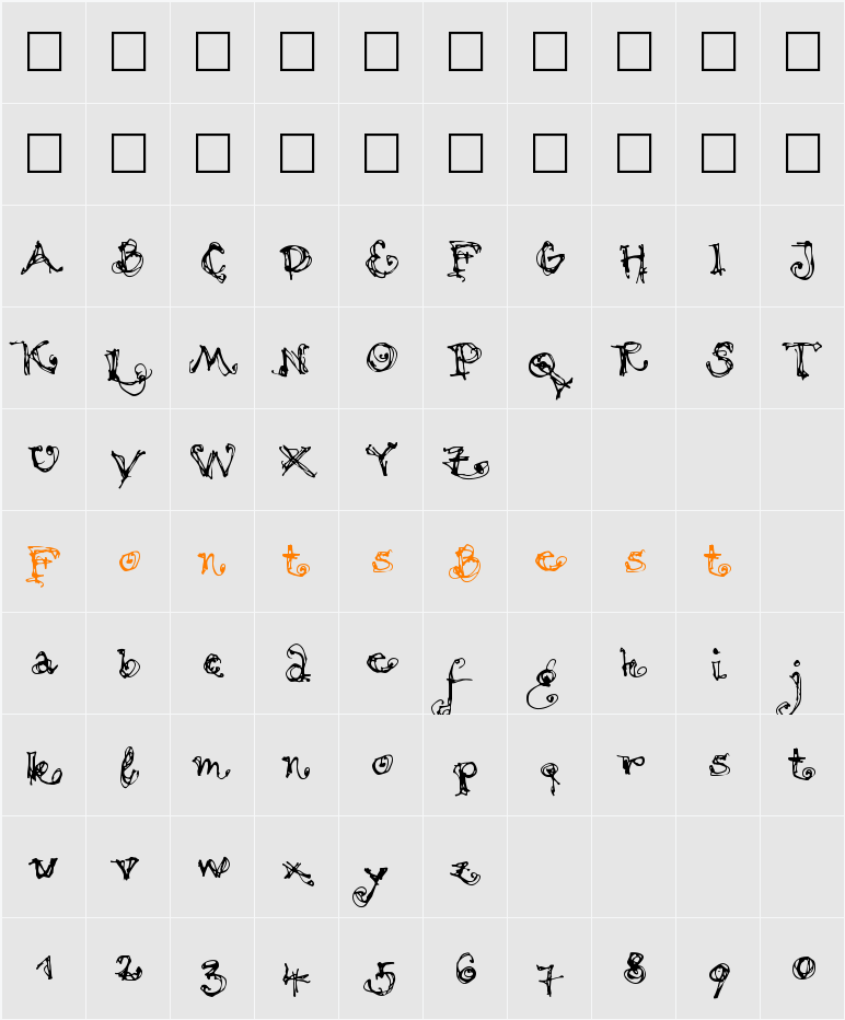 MotionLight Character Map