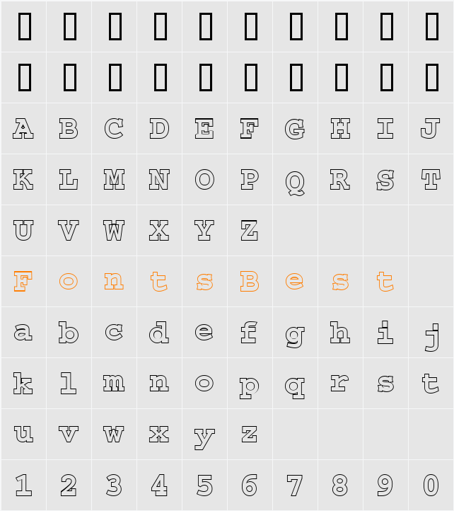 Chisel-Hollow Character Map