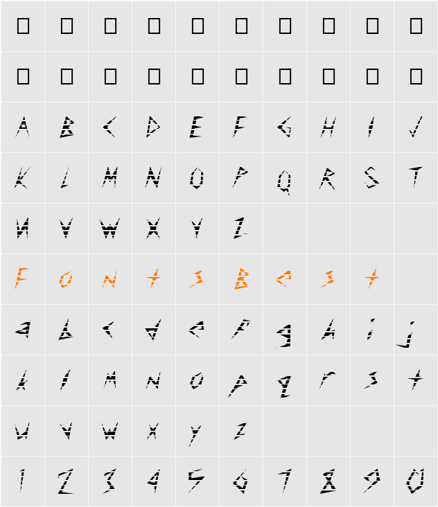 FZ UNIQUE 17 STRIPED Character Map