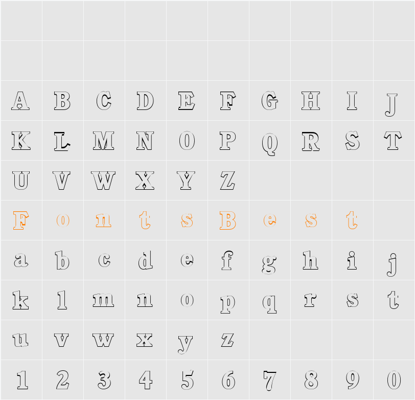 DanielBeckerOutline-ExtraBold Character Map