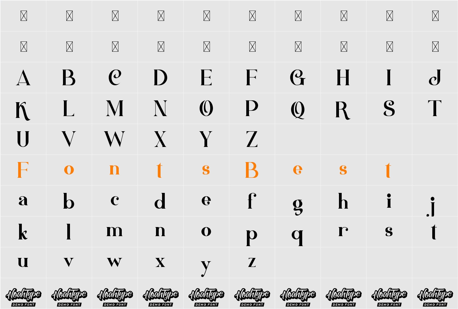 Bernardston Demo Character Map