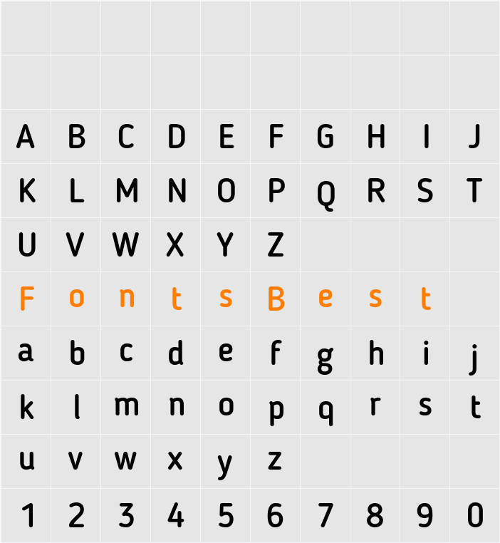 Blogger Sans Medium Character Map