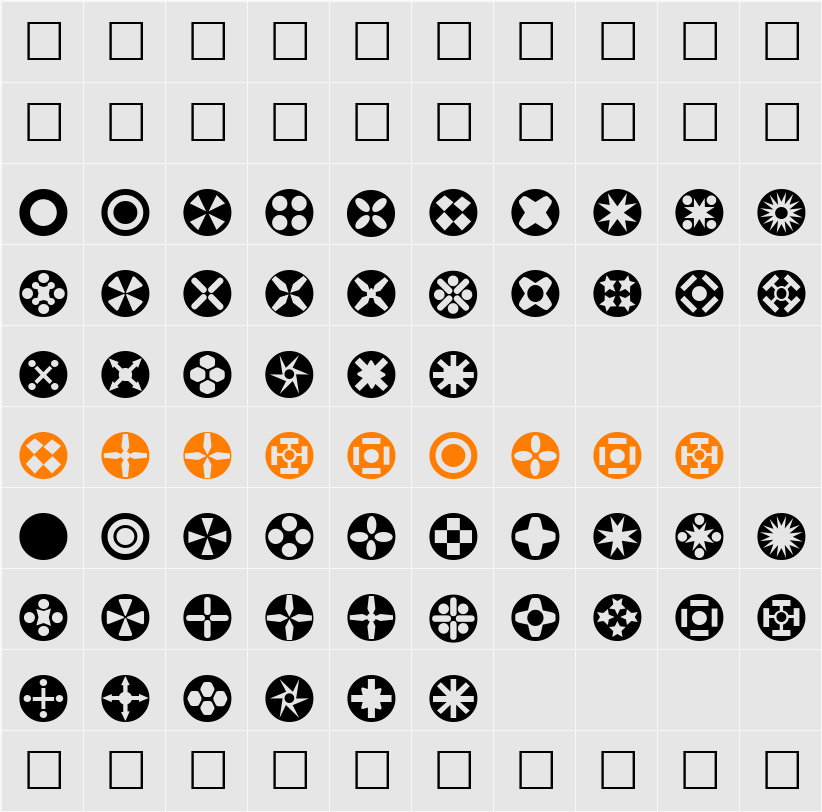 Circle Things Character Map