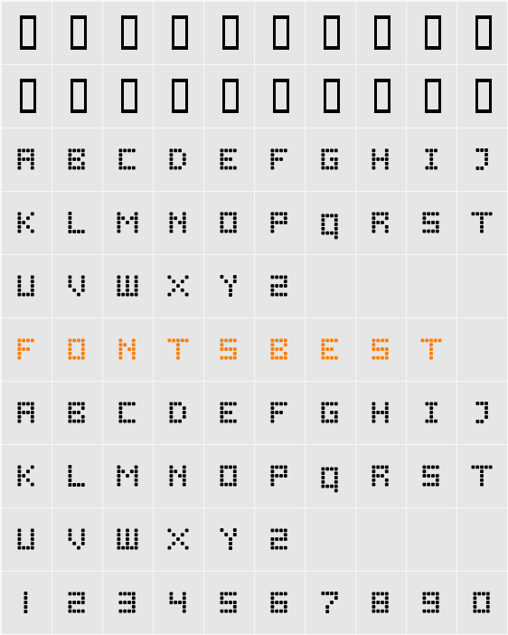 Fixier Dot 1 Character Map