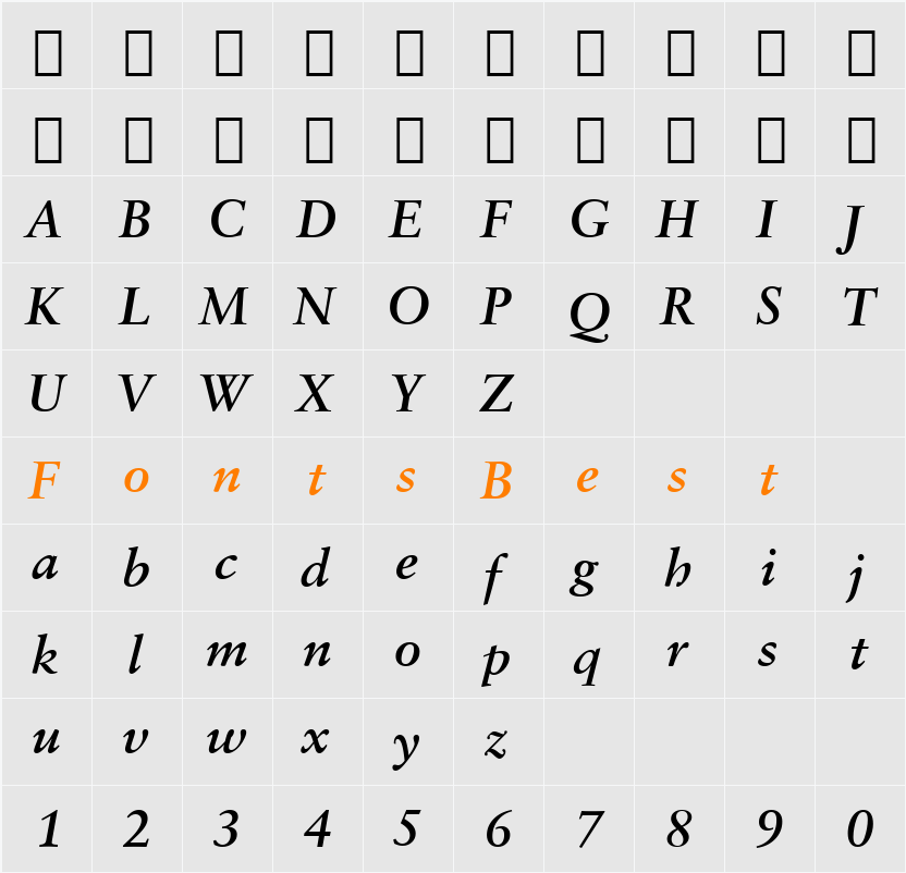 ClassGarmnd BT Character Map