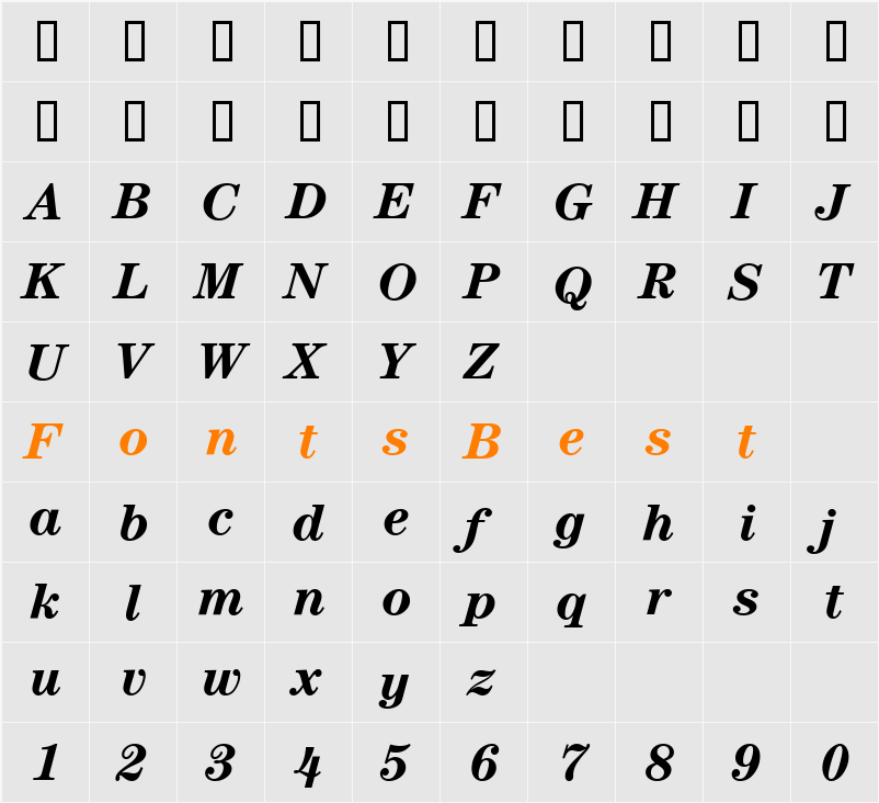 CenturyNova Character Map