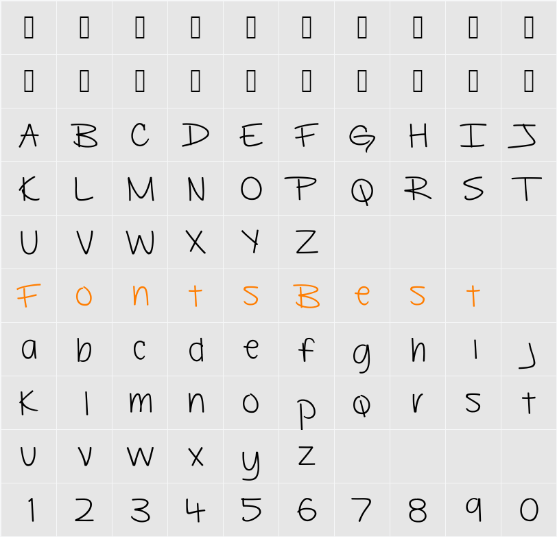 Beautiful Flaws Character Map