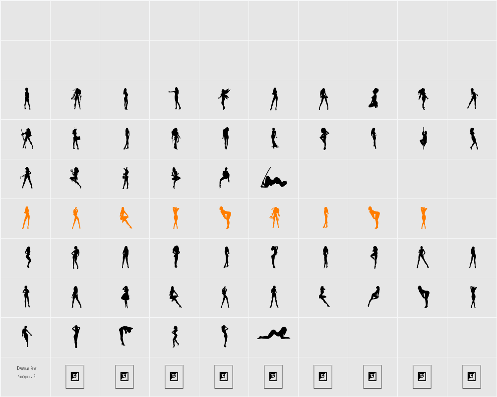 Darrians Sexy Silhouettes 3 Character Map