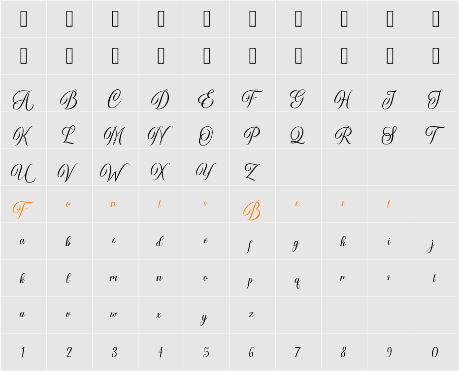 Airthan-Regular Character Map