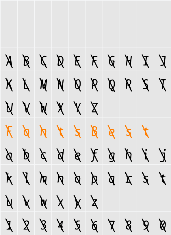 BPtypewriteSlashed Character Map