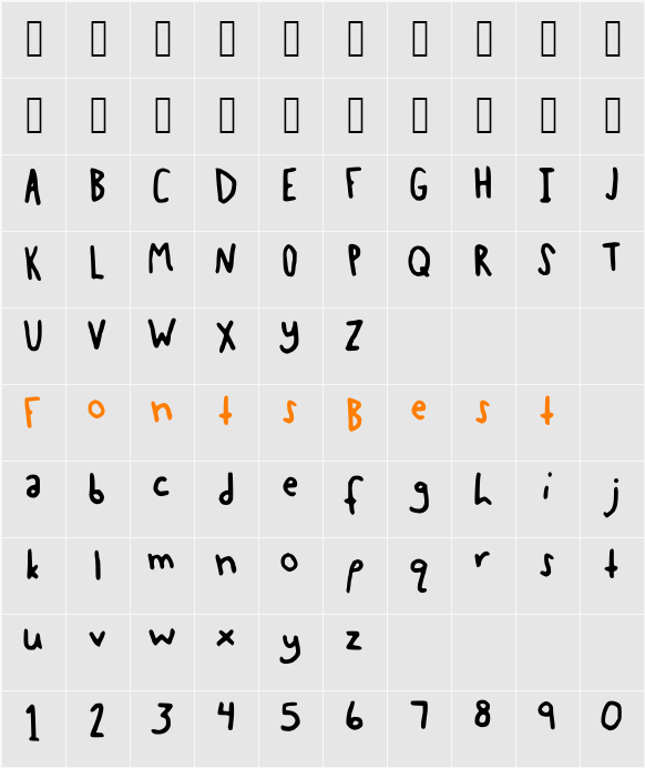 MollyWolly Character Map