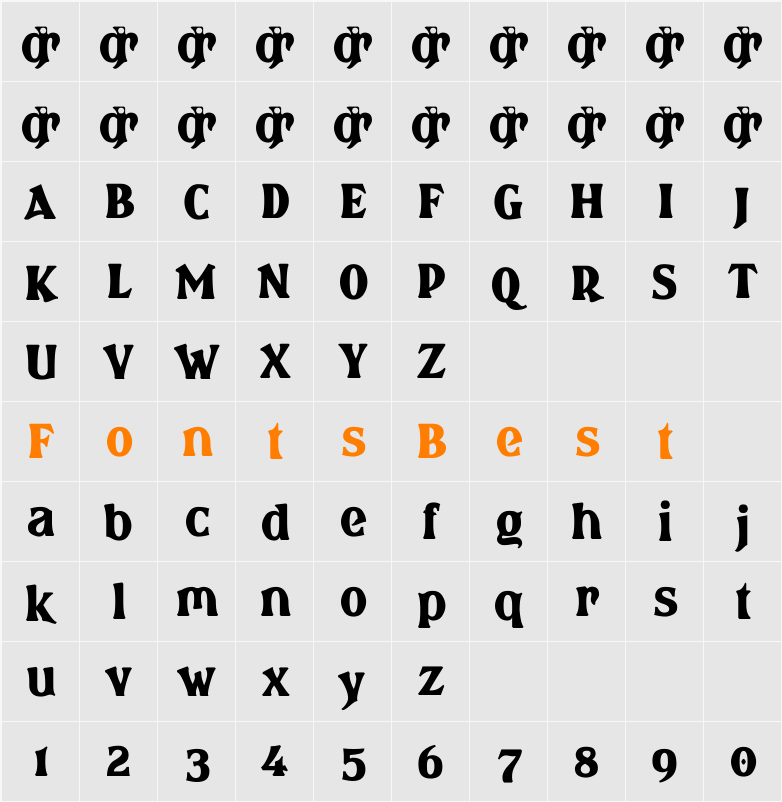 Brasspounder Character Map