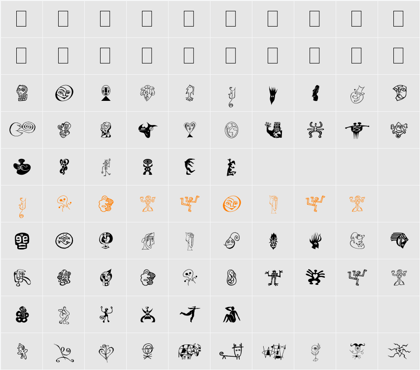 DF Moderns Character Map