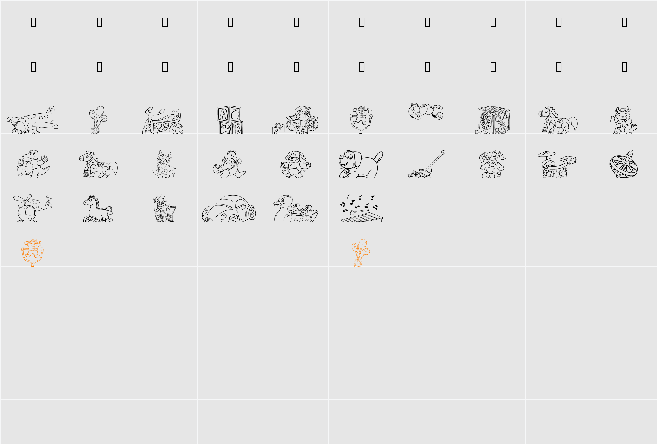 DT Rachels Toys Character Map