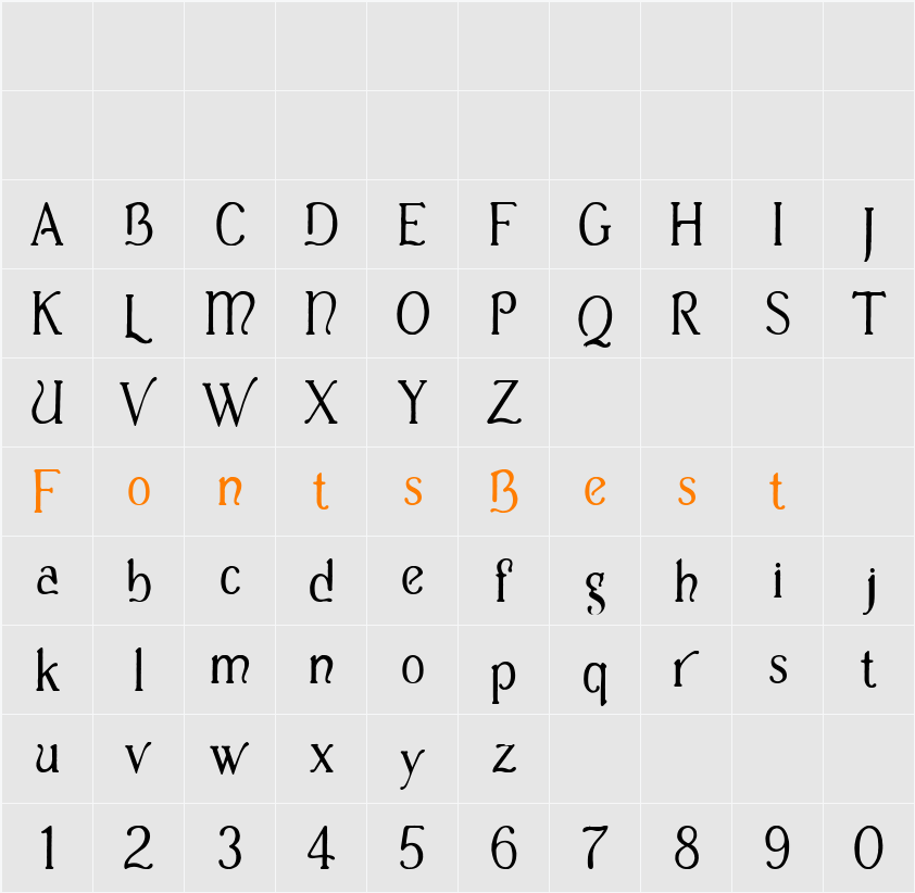 Casua Character Map