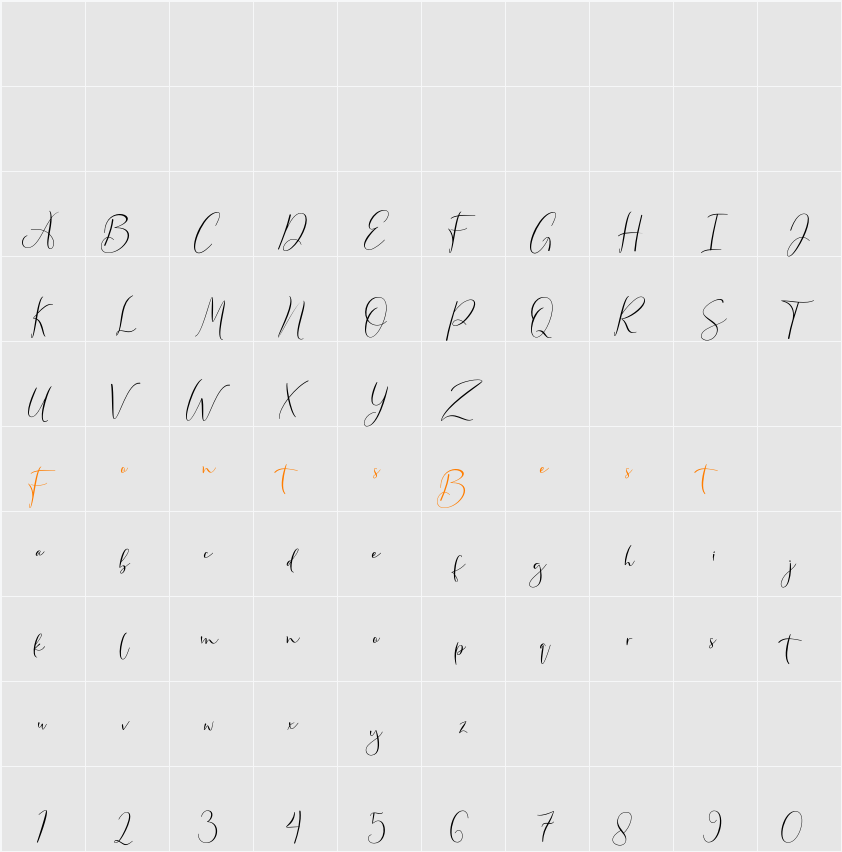 Sathina Character Map