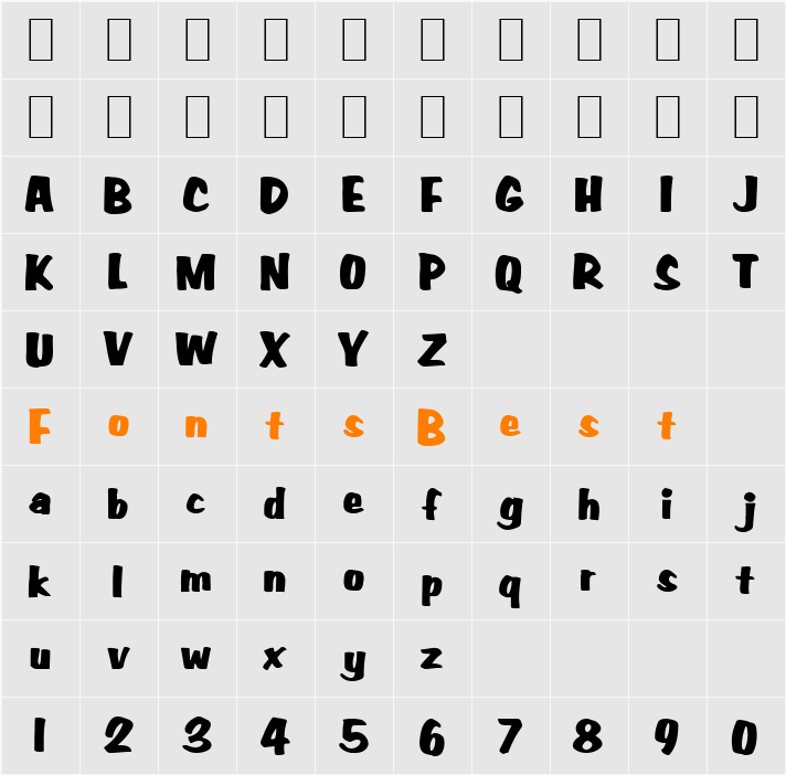 Big Nib-Extended Character Map