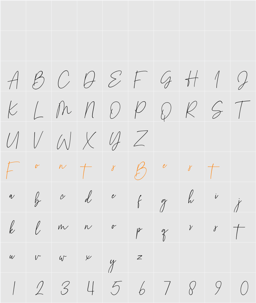 Blancha Character Map