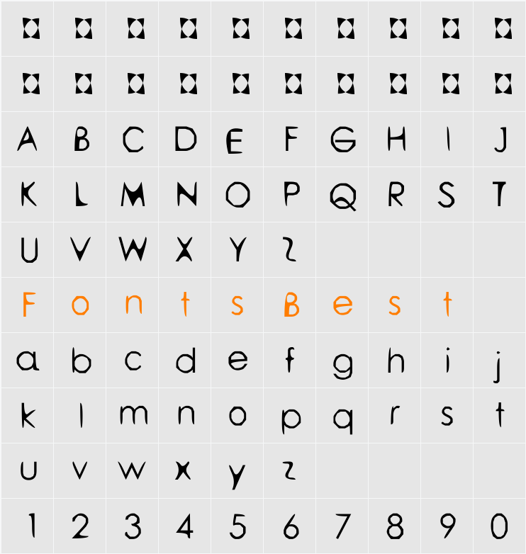 BDP GeLLY NameScript Character Map