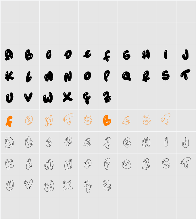 bolobolu Character Map