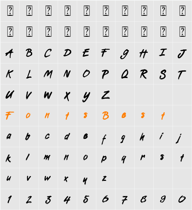 Boomboyah Character Map