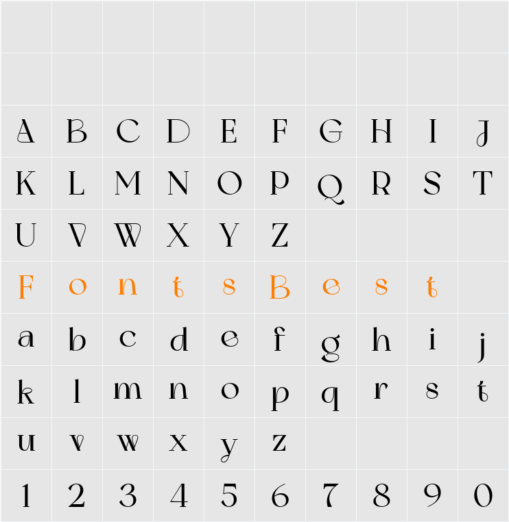 Bolkit Alternate Bold Character Map