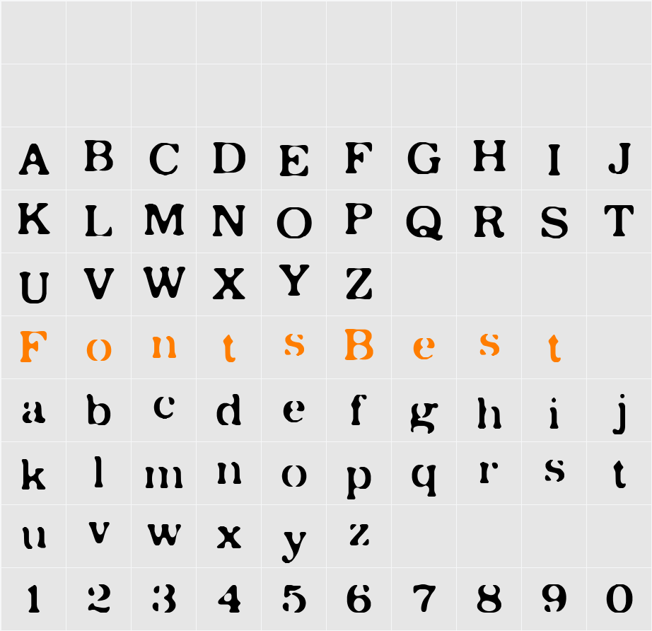 CBX-Rust Character Map