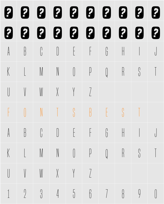 Built Titling El Character Map