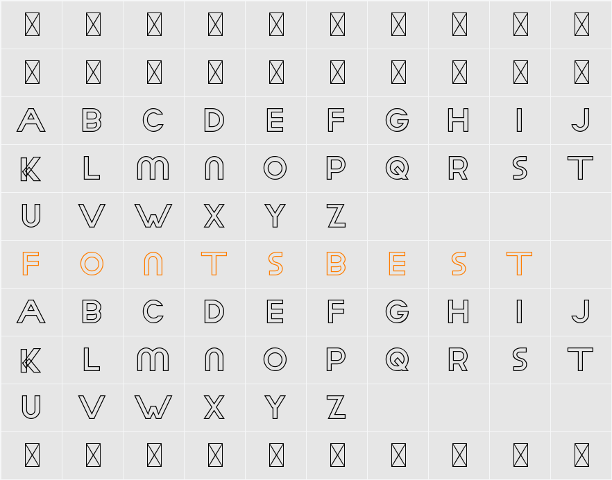 Aday Demo Outline Character Map