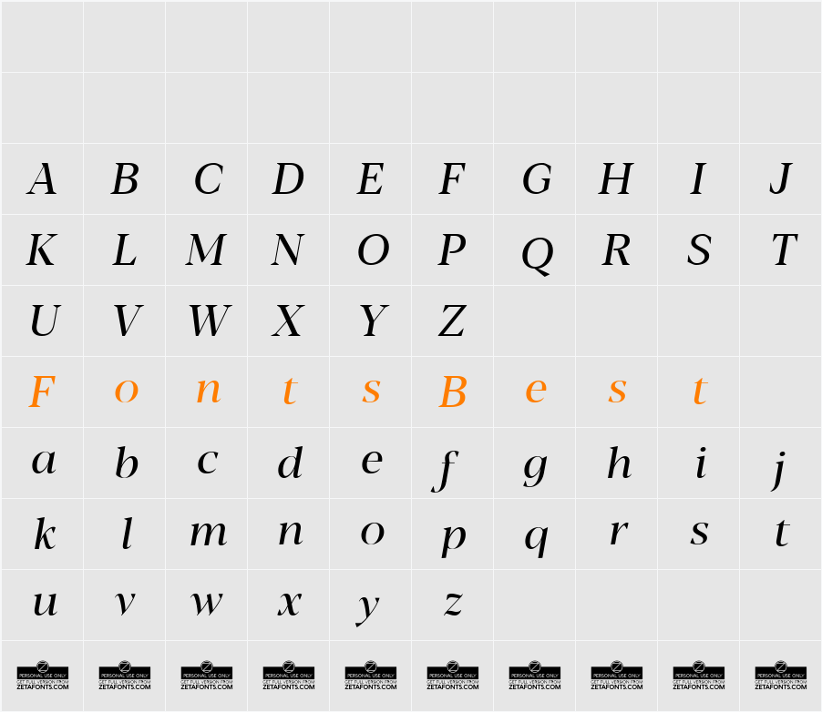 Blacker Display Character Map